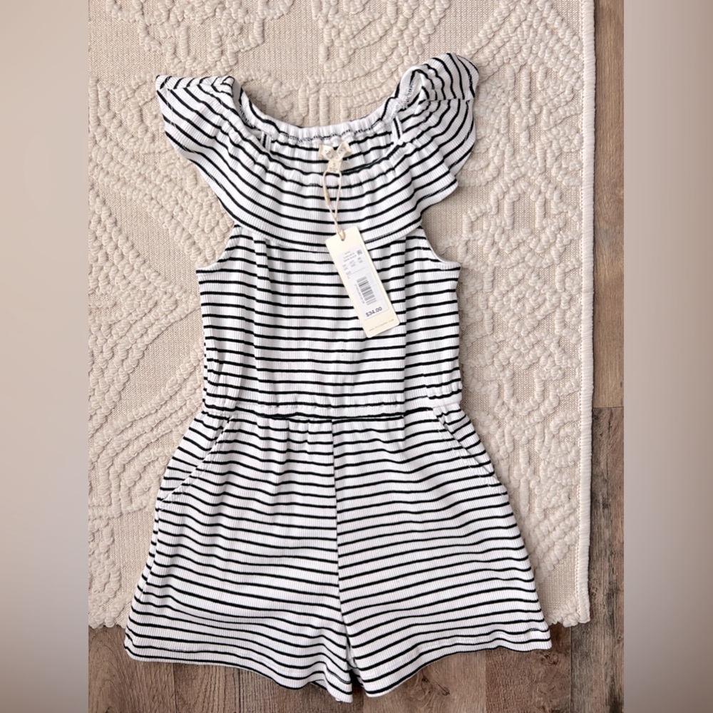 Girls black and white romper size 5